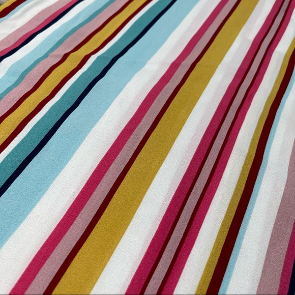 Lily White size medium colorful striped short sleeve shirt with one front pocket - Picture 3 of 9